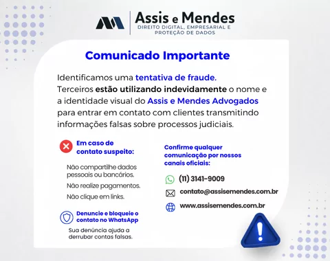 Comunicado clientes falso advogado
